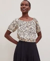 Ann Taylor Floral Bubble Hem Top In Sands Edge