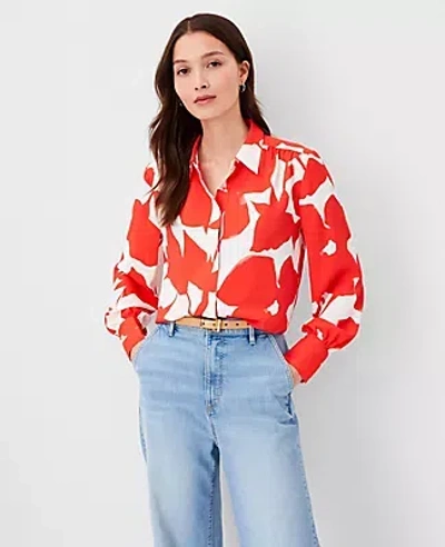 Ann Taylor Floral Button Down Shirt In Multi