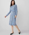 Ann Taylor Floral Column Midi Dress In Winter White