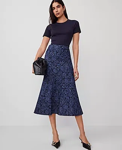 Ann Taylor Floral Denim Trumpet Skirt In Colorway 1