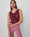 Ann Taylor Floral Draped Cowl Neck Top