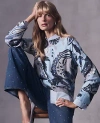 Ann Taylor Floral Drop Shoulder Sweater In Magnesium For Sweaters