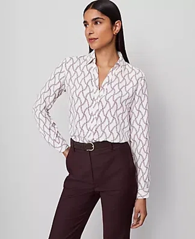 Ann Taylor Floral Essential Shirt In White