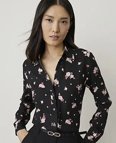 Ann Taylor Floral Essential Shirt In Black