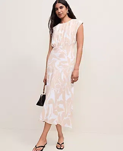 Ann Taylor Floral Gathered Midi Dress