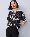 Ann Taylor Floral Jacquard Sweater Tee In Multi