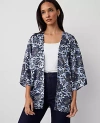 Ann Taylor Floral Kimono In Winter White