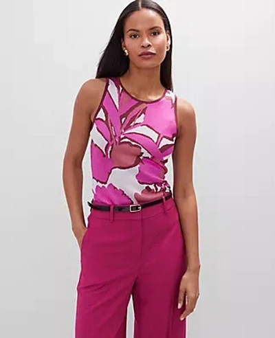 Ann Taylor Floral Knit Shell Top