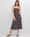 Ann Taylor Floral Linen Blend Midi Dress