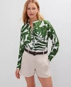 Ann Taylor Petite Floral Linen Perfect Shirt