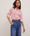 Ann Taylor Floral Linen Relaxed Essential Shirt
