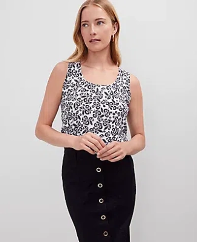 Ann Taylor Floral Mixed Media Tank Top