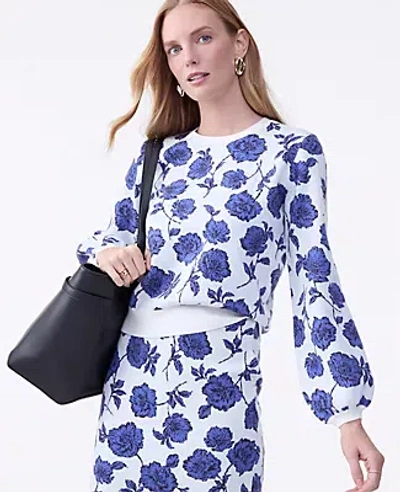 Ann Taylor Floral Raglan Sweater In Multi