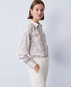 Ann Taylor Floral Satin Button Down Shirt In Neutral
