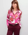 Ann Taylor Floral Satin Essential Shirt
