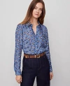 Ann Taylor Floral Satin Essential Shirt