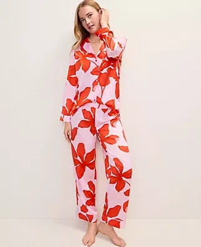 Ann Taylor Floral Satin Pajama Set