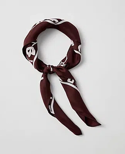 Ann Taylor Floral Silk Scarf In Brown