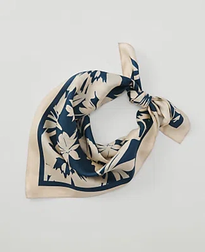 Ann Taylor Floral Silk Scarf In Deep Forest Pine