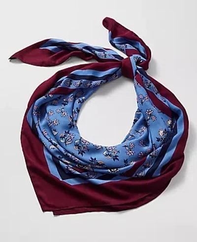 Ann Taylor Floral Square Scarf In Blue