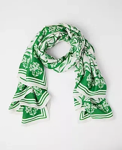 Ann Taylor Floral Square Scarf In Purple