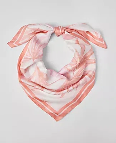 Ann Taylor Floral Square Silk Scarf In White