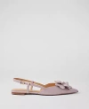 Ann Taylor Flower Nip Toe Leather Slingback Flats In Lilac Bud