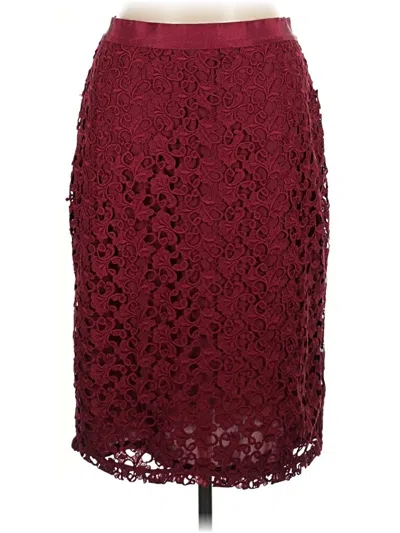 Pre-owned Ann Taylor Formal Skirt In Burgundy