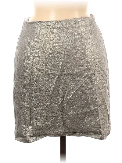 Pre-owned Ann Taylor Formal Skirt In Silver