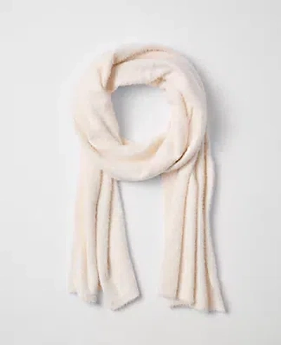 Ann Taylor Fringe Blanket Scarf In White