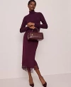 Ann Taylor Fringe Midi Wrap Skirt In Purple