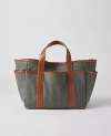 Ann Taylor Garden Canvas Tote Bag In Topiary Green