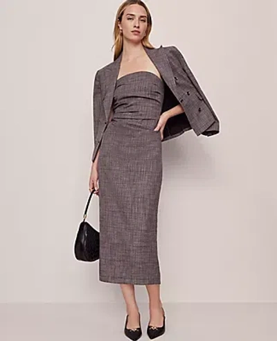 Ann Taylor Gathered Strapless Midi Dress In Multi
