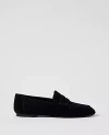 Ann Taylor Gathered Suede Loafer In Black