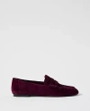Ann Taylor Gathered Suede Loafer In Purple