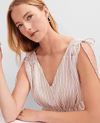 Ann Taylor Gathered Tie Top In Multi