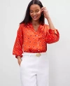 Ann Taylor Petite Geo Blouson Sleeve Shirt