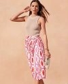 Ann Taylor Geo Knot Wrap Pencil Skirt In Bold Pink