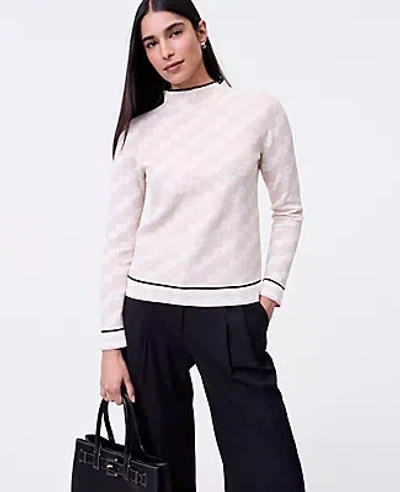 Ann Taylor Geo Mock Neck Sweater In Multi