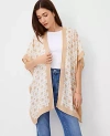 Ann Taylor Geo Open Poncho In White