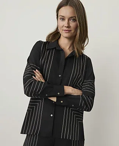 Ann Taylor Geo Print Modern Shirt In Black