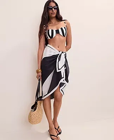 Ann Taylor Geo Print Sarong In White