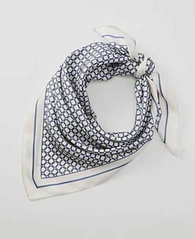 Ann Taylor Geo Silk Scarf In Ocean Oasis