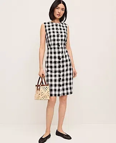 Ann Taylor Gingham Column Midi Dress