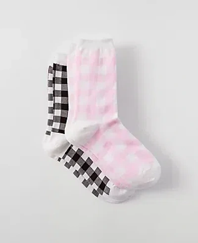 Ann Taylor Gingham Crew Socks