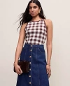 Ann Taylor Gingham Halter Shell Top In Multi