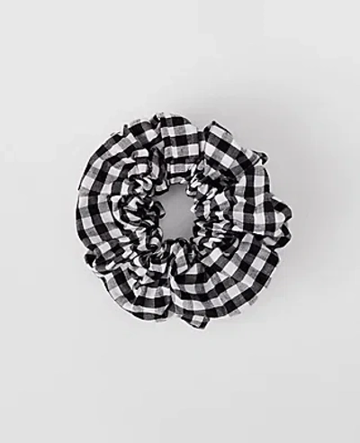 Ann Taylor Gingham Scrunchie In Black