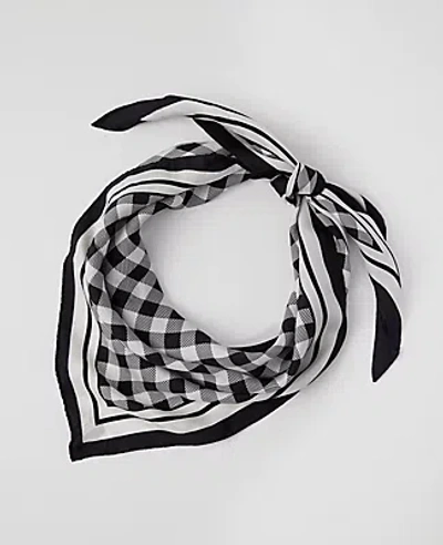 Ann Taylor Gingham Silk Scarf In Black