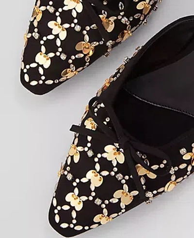 Ann Taylor Glitz Mule Slide Flat In Black