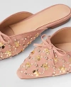 Ann Taylor Glitz Mule Slide Flat In Natural